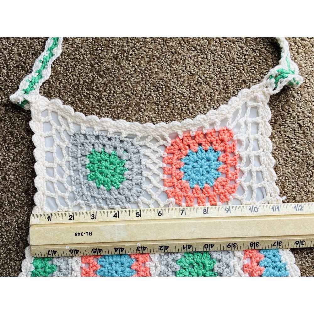 Pink Lily Crochet Mini Dress Womens M Multicolor Granny Square Boho - Picture 4 of 10